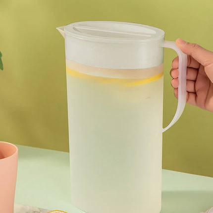 Under $5 Tyidzon Water Pitcher with Lid Plastic Water Jug with Handle Bpa Free for Making Teas and Juices White Clear White.