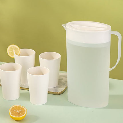 Under $5 Tyidzon Water Pitcher with Lid Plastic Water Jug with Handle Bpa Free for Making Teas and Juices White Clear White.