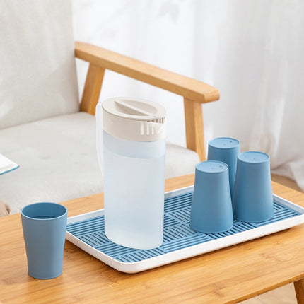 Under $5 Tyidzon Water Pitcher with Lid Plastic Water Jug with Handle Bpa Free for Making Teas and Juices White Clear White.