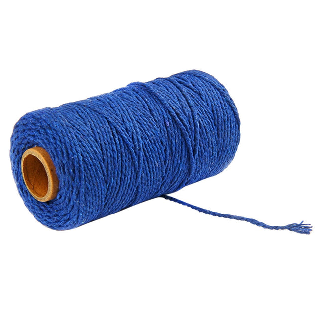 Danhjin 100m Long/100Yard Pure Cotton Twisted Cord Rope Crafts Macrame Artisan String - on Clearance Dark Blue.