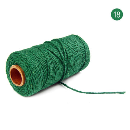 Danhjin 100m Long/100Yard Pure Cotton Twisted Cord Rope Crafts Macrame Artisan String - on Clearance Dark green.