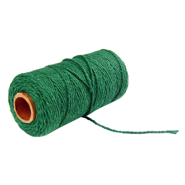 Danhjin 100m Long/100Yard Pure Cotton Twisted Cord Rope Crafts Macrame Artisan String - on Clearance Dark green.