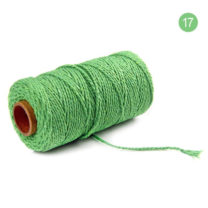 Danhjin 100m Long/100Yard Pure Cotton Twisted Cord Rope Crafts Macrame Artisan String - on Clearance Green.