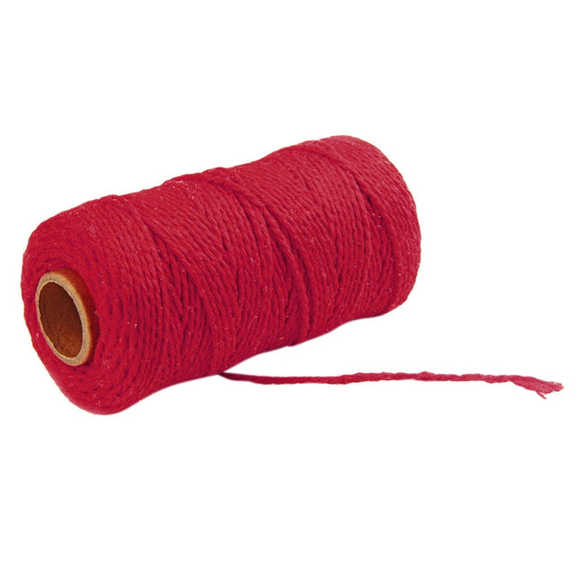Danhjin 100m Long/100Yard Pure Cotton Twisted Cord Rope Crafts Macrame Artisan String - on Clearance Red.