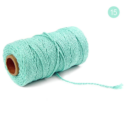 Danhjin 100m Long/100Yard Pure Cotton Twisted Cord Rope Crafts Macrame Artisan String - on Clearance light blue.