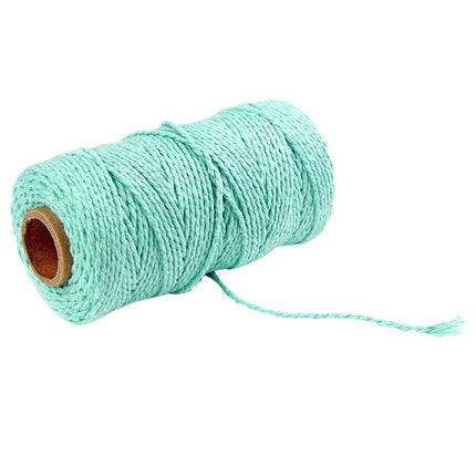 Danhjin 100m Long/100Yard Pure Cotton Twisted Cord Rope Crafts Macrame Artisan String - on Clearance light blue.