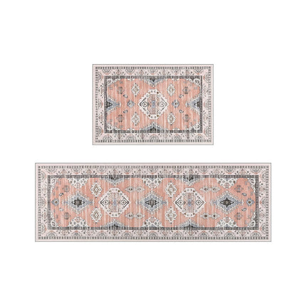 Tyidzon Kitchen Mats for Floor Set of 2 Pcs, Cushioned Non Slip Kitchen Rugs for Kitchen Floor, Absorbent Runner Comfort Standing Mats Washable for Kitchen, Office, Home (15"x47"+15"x23") Orange,Blue#1.