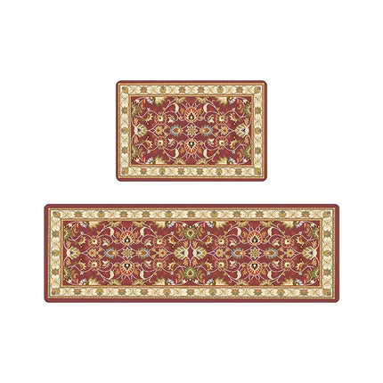 Tyidzon Kitchen Mats for Floor Set of 2 Pcs, Cushioned Non Slip Kitchen Rugs for Kitchen Floor, Absorbent Runner Comfort Standing Mats Washable for Kitchen, Office, Home (15"x47"+15"x23") Orange,Blue#2.