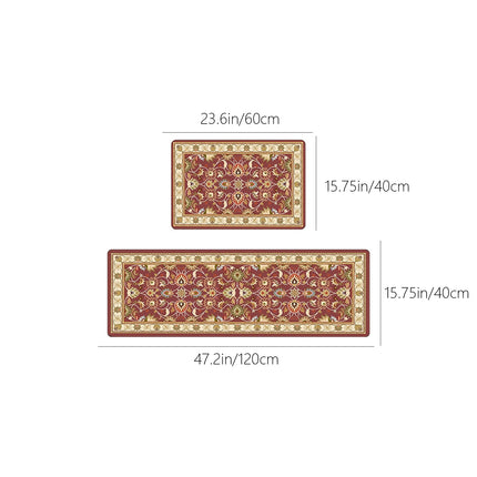 Tyidzon Kitchen Mats for Floor Set of 2 Pcs, Cushioned Non Slip Kitchen Rugs for Kitchen Floor, Absorbent Runner Comfort Standing Mats Washable for Kitchen, Office, Home (15"x47"+15"x23") Orange,Blue#2.
