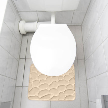 Tyidzon Bathroom Rugs Sets 4 Piece with Toilet Lid Cover, Non-Slip Absorbentb Rugs and Mats for Bathroom, Bath Rug Set Beige.