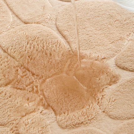 Tyidzon Bathroom Rugs Sets 4 Piece with Toilet Lid Cover, Non-Slip Absorbentb Rugs and Mats for Bathroom, Bath Rug Set Beige.