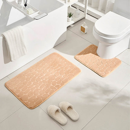 Tyidzon Bathroom Rugs Sets 4 Piece with Toilet Lid Cover, Non-Slip Absorbentb Rugs and Mats for Bathroom, Bath Rug Set Beige.