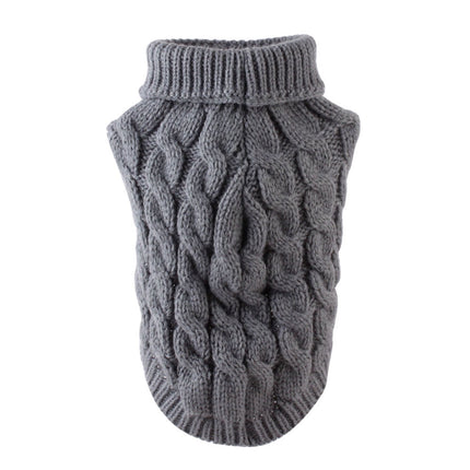 Clearance Under $5 Boovnll Dog Sweater, Winter Turtleneck Knitted Keep Warm Sleeveless Pet Clothes, Dog Clothes for Small Dog Fall Winter Dog Sweaters, (Black, S) M Gray.