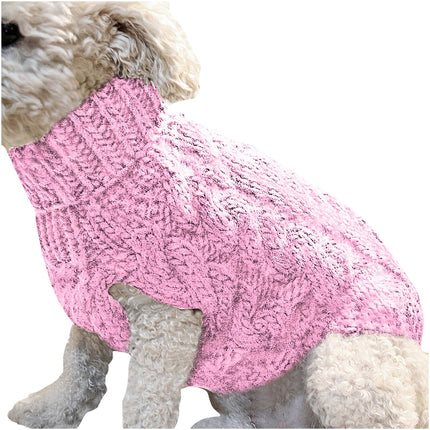 Clearance Under $5 Boovnll Dog Sweater, Winter Turtleneck Knitted Keep Warm Sleeveless Pet Clothes, Dog Clothes for Small Dog Fall Winter Dog Sweaters, (Black, S) L Pink.