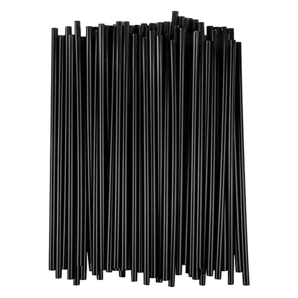 Dmlowu 100Pc 10 Inch Coffee & Cocktail Stirrers/Straws Disposable Plastic Sip Stir Swizzle Sticks - Black.