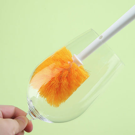 Dmlowu Bottle Brush, 14 Inch Long Handle Water Bottle Scrubbing Brush, Built for Cleaning Sport Bottles, Water Bottles, Coffee Mugs, Wine Decanters, Tea Kettles Orange.