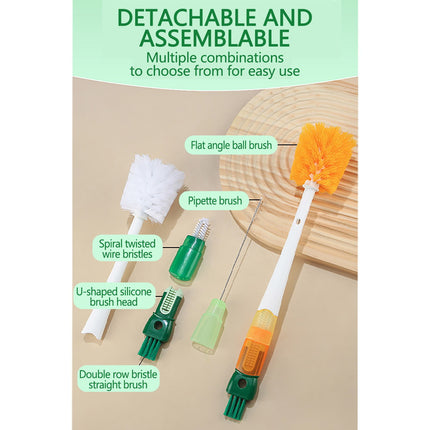 Dmlowu Bottle Brush, 14 Inch Long Handle Water Bottle Scrubbing Brush, Built for Cleaning Sport Bottles, Water Bottles, Coffee Mugs, Wine Decanters, Tea Kettles Orange.