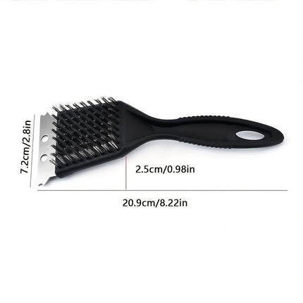 Tyidzon 2Pc Grill Brush and Scraper, 2-In-1 Stainless Steel Scraper, Grill Brush Extra Strong BBQ Cleaner Accessories Heavy Duty Barbecue Grill Cleaning Brush Cleaner 8 Inch Black.