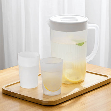 Tyidzon Juice Pitcher with Lids for Fridge, Water Jug for Teas, Juices & Iced Beverages - Fridge & Dishwasher Safe A.