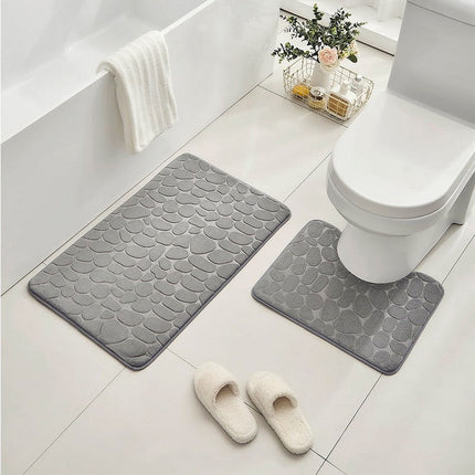 Clearance Under $5 Boovnll Bathroom Rugs Set 2 Piece, Super Absorbent & Soft Non-Slip Velvet Toilet Rug & Bath Mat, Quickly Dry Thicken Bath Mats for Bathroom, Kitchen, Door Mat, Bathroom Mat E.