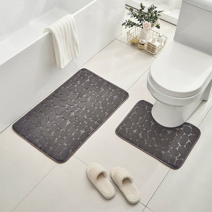Clearance Under $5 Boovnll Bathroom Rugs Set 2 Piece, Super Absorbent & Soft Non-Slip Velvet Toilet Rug & Bath Mat, Quickly Dry Thicken Bath Mats for Bathroom, Kitchen, Door Mat, Bathroom Mat F.