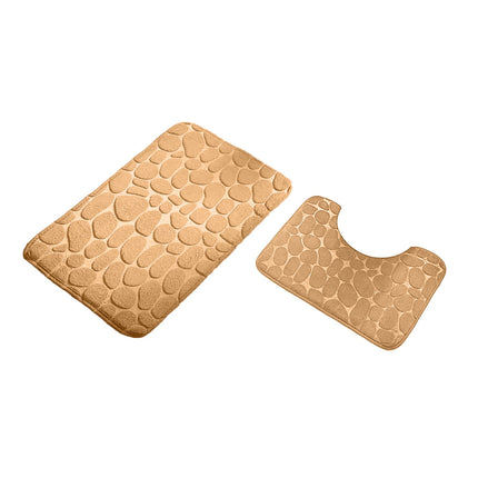 Clearance Under $5 Boovnll Bathroom Rugs Set 2 Piece, Super Absorbent & Soft Non-Slip Velvet Toilet Rug & Bath Mat, Quickly Dry Thicken Bath Mats for Bathroom, Kitchen, Door Mat, Bathroom Mat J.