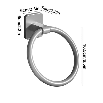 Tyidzon Towel Ring No Drill Bathroom Bathroom Towel Rack Round Towel Racks for Bathroom, Small Size Hand Towel Hanging Rod Rag Towel Rack Black.