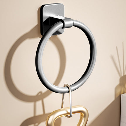 Tyidzon Towel Ring No Drill Bathroom Bathroom Towel Rack Round Towel Racks for Bathroom, Small Size Hand Towel Hanging Rod Rag Towel Rack Black.