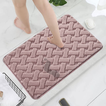 PALIFEUR Bathroom Rugs, Extra Soft Absorbent Bath Rugs, 15.7"x23.6" Quicker Dry Washable Bath Mat for Bathroom, Tub and Shower, Non-Slip Bathroom Rug Pink.