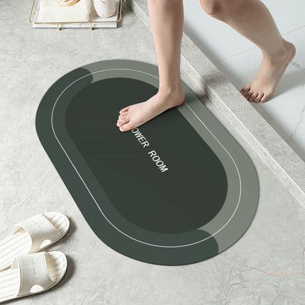PALIFEUR Oval Bathroom Rugs, Extra Soft Absorbent Bath Mat, 15.7"x23.6" Quicker Dry Washable Bath Mats for Bathroom, Tub and Shower, Non-Slip Bathroom Rug Black.