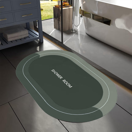 PALIFEUR Oval Bathroom Rugs, Extra Soft Absorbent Bath Mat, 15.7"x23.6" Quicker Dry Washable Bath Mats for Bathroom, Tub and Shower, Non-Slip Bathroom Rug Black.