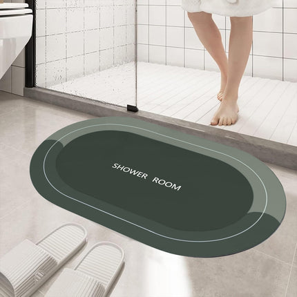PALIFEUR Oval Bathroom Rugs, Extra Soft Absorbent Bath Mat, 15.7"x23.6" Quicker Dry Washable Bath Mats for Bathroom, Tub and Shower, Non-Slip Bathroom Rug Black.