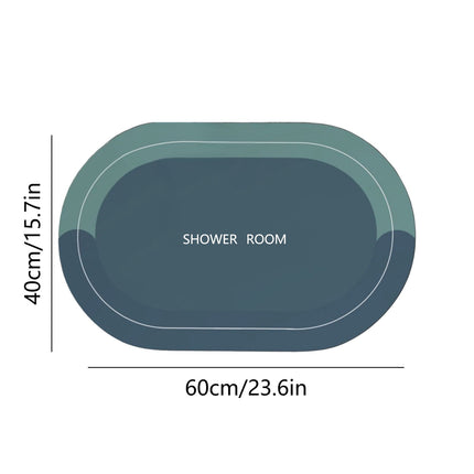 PALIFEUR Oval Bathroom Rugs, Extra Soft Absorbent Bath Mat, 15.7"x23.6" Quicker Dry Washable Bath Mats for Bathroom, Tub and Shower, Non-Slip Bathroom Rug Blue.