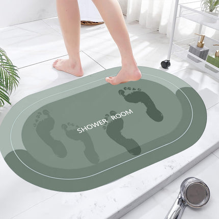PALIFEUR Oval Bathroom Rugs, Extra Soft Absorbent Bath Mat, 15.7"x23.6" Quicker Dry Washable Bath Mats for Bathroom, Tub and Shower, Non-Slip Bathroom Rug Gray.