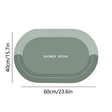 PALIFEUR Oval Bathroom Rugs, Extra Soft Absorbent Bath Mat, 15.7"x23.6" Quicker Dry Washable Bath Mats for Bathroom, Tub and Shower, Non-Slip Bathroom Rug Gray.
