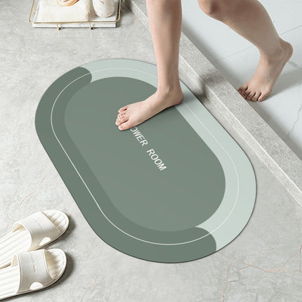 PALIFEUR Oval Bathroom Rugs, Extra Soft Absorbent Bath Mat, 15.7"x23.6" Quicker Dry Washable Bath Mats for Bathroom, Tub and Shower, Non-Slip Bathroom Rug Gray.