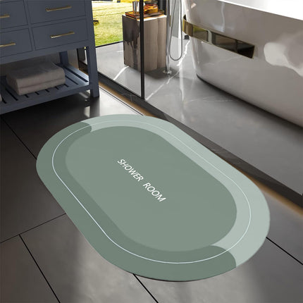 PALIFEUR Oval Bathroom Rugs, Extra Soft Absorbent Bath Mat, 15.7"x23.6" Quicker Dry Washable Bath Mats for Bathroom, Tub and Shower, Non-Slip Bathroom Rug Gray.