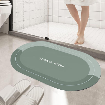 PALIFEUR Oval Bathroom Rugs, Extra Soft Absorbent Bath Mat, 15.7"x23.6" Quicker Dry Washable Bath Mats for Bathroom, Tub and Shower, Non-Slip Bathroom Rug Gray.