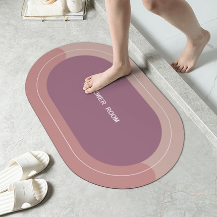 PALIFEUR Oval Bathroom Rugs, Extra Soft Absorbent Bath Mat, 15.7"x23.6" Quicker Dry Washable Bath Mats for Bathroom, Tub and Shower, Non-Slip Bathroom Rug Pink.