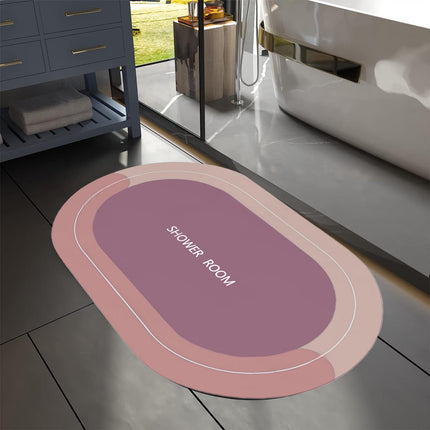 PALIFEUR Oval Bathroom Rugs, Extra Soft Absorbent Bath Mat, 15.7"x23.6" Quicker Dry Washable Bath Mats for Bathroom, Tub and Shower, Non-Slip Bathroom Rug Pink.