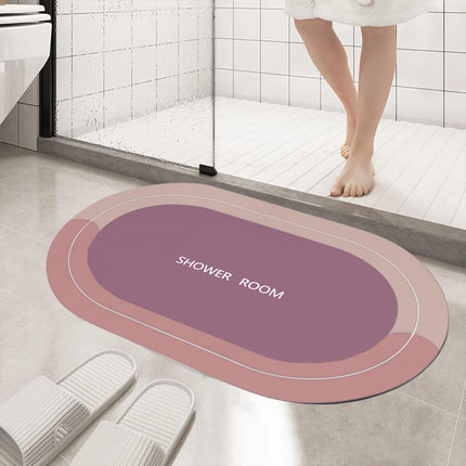 PALIFEUR Oval Bathroom Rugs, Extra Soft Absorbent Bath Mat, 15.7"x23.6" Quicker Dry Washable Bath Mats for Bathroom, Tub and Shower, Non-Slip Bathroom Rug Pink.