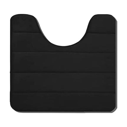 PALIFEUR Memory Foam Toilet Rug, Non-Slip Bathroom Rugs, Toilet Rugs U Shaped Washable, Commode Contour Rug, Soft Comfortable Super Water Absorption #1_Black.