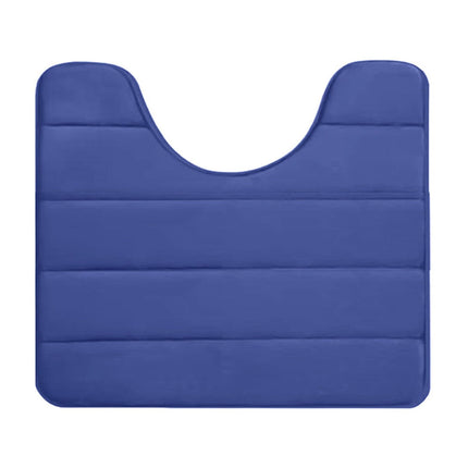 PALIFEUR Memory Foam Toilet Rug, Non-Slip Bathroom Rugs, Toilet Rugs U Shaped Washable, Commode Contour Rug, Soft Comfortable Super Water Absorption #1_Blue.