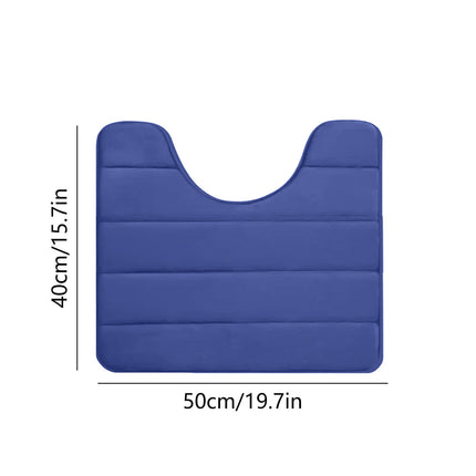 PALIFEUR Memory Foam Toilet Rug, Non-Slip Bathroom Rugs, Toilet Rugs U Shaped Washable, Commode Contour Rug, Soft Comfortable Super Water Absorption #1_Blue.