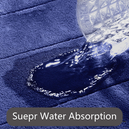 PALIFEUR Memory Foam Toilet Rug, Non-Slip Bathroom Rugs, Toilet Rugs U Shaped Washable, Commode Contour Rug, Soft Comfortable Super Water Absorption #1_Blue.