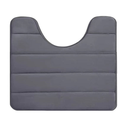 PALIFEUR Memory Foam Toilet Rug, Non-Slip Bathroom Rugs, Toilet Rugs U Shaped Washable, Commode Contour Rug, Soft Comfortable Super Water Absorption #1_Dark Gray.
