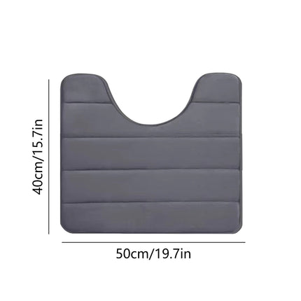 PALIFEUR Memory Foam Toilet Rug, Non-Slip Bathroom Rugs, Toilet Rugs U Shaped Washable, Commode Contour Rug, Soft Comfortable Super Water Absorption #1_Dark Gray.