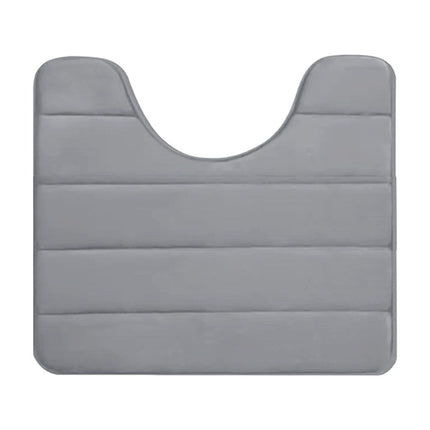 PALIFEUR Memory Foam Toilet Rug, Non-Slip Bathroom Rugs, Toilet Rugs U Shaped Washable, Commode Contour Rug, Soft Comfortable Super Water Absorption #1_Gray.