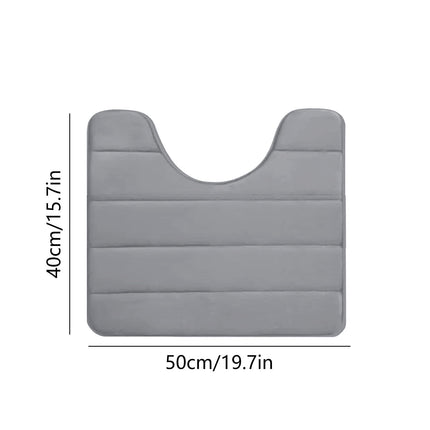 PALIFEUR Memory Foam Toilet Rug, Non-Slip Bathroom Rugs, Toilet Rugs U Shaped Washable, Commode Contour Rug, Soft Comfortable Super Water Absorption #1_Gray.