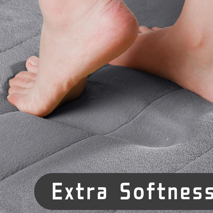 PALIFEUR Memory Foam Toilet Rug, Non-Slip Bathroom Rugs, Toilet Rugs U Shaped Washable, Commode Contour Rug, Soft Comfortable Super Water Absorption #1_Gray.